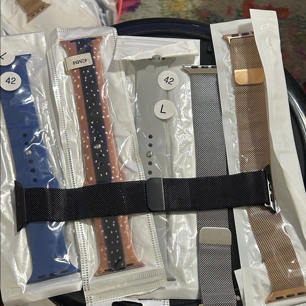 Assorted Watch Bands - Blue, Black, Gray, Gold